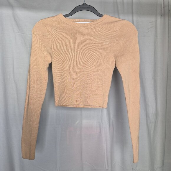 Sexy Zara Gold Long Sleeved Women's Top Size Small - Picture 1 of 1